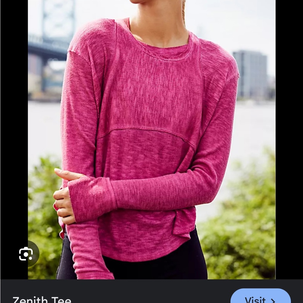 Free people Zenith Pink Long Sleeve SMALL
